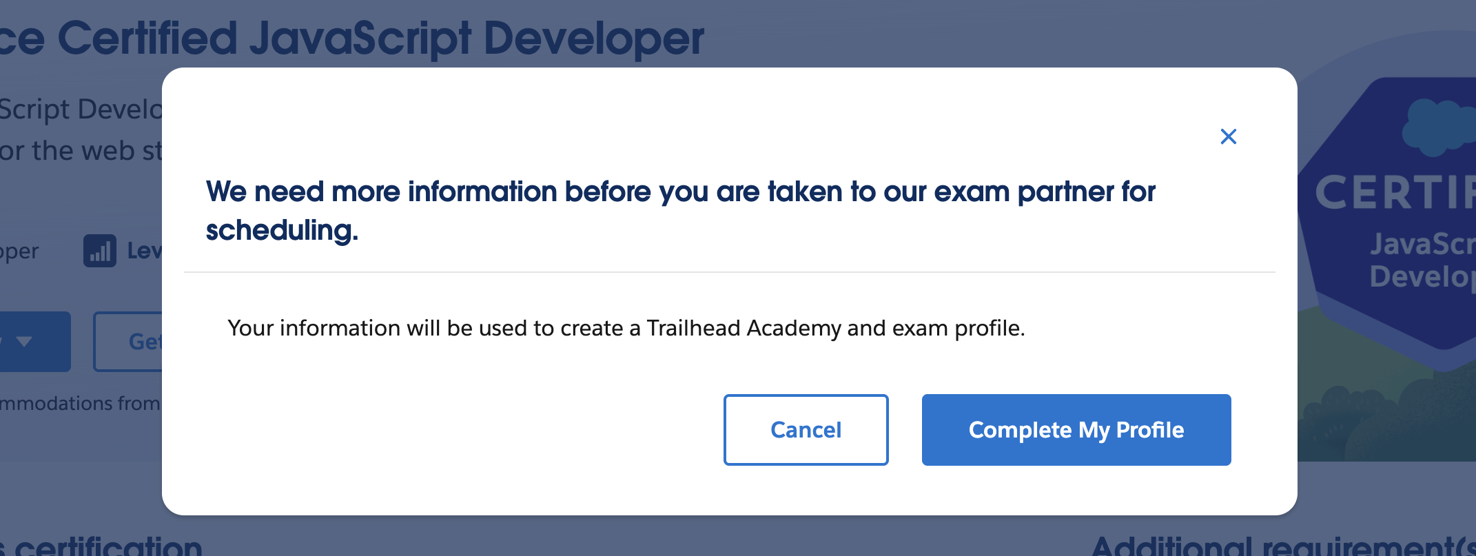 How to register a Salesforce Certification on Trailhead Academy